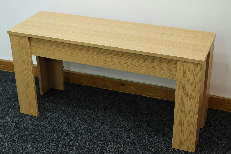 KOSY KOALA Wooden Light Wood Effect Bench with Melamine Finish Durable Seating Bench 90cm x 30cm x 47cm for Dining or Kitchen