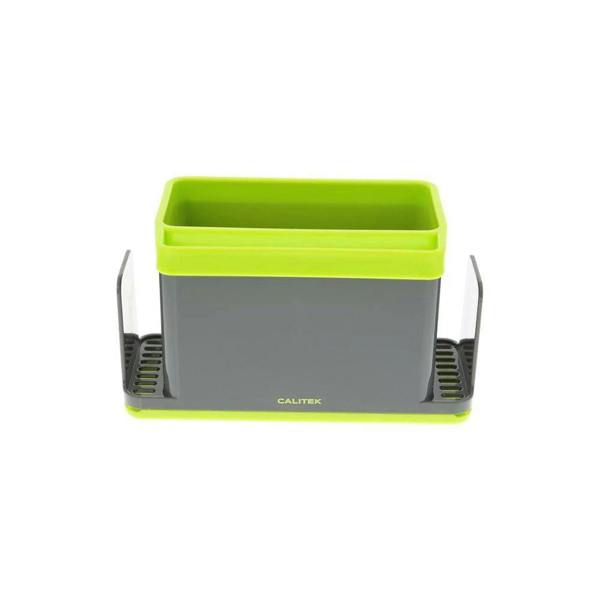 CALITEK Sink Caddy Washing Up Storage Tidy with Removable Drip Tray Green