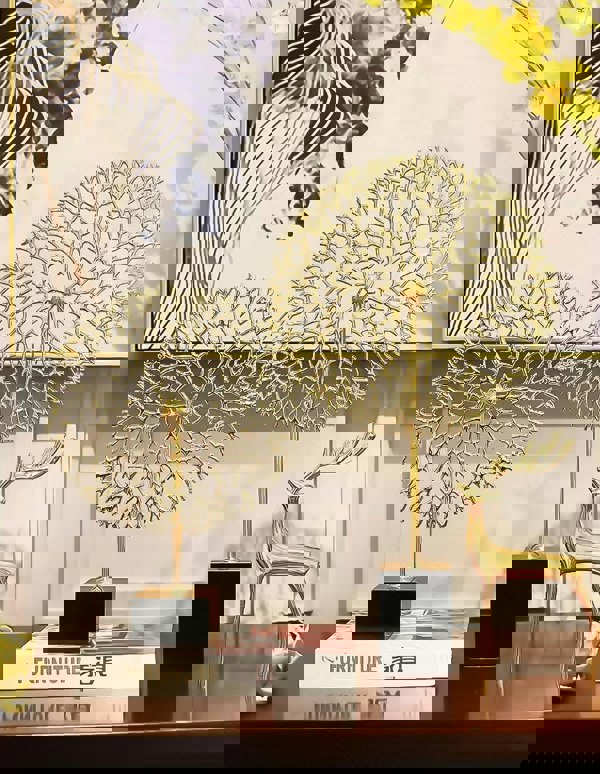 Anyhouz Tabletop Metal Tree Home Decor Marble Base 33cm