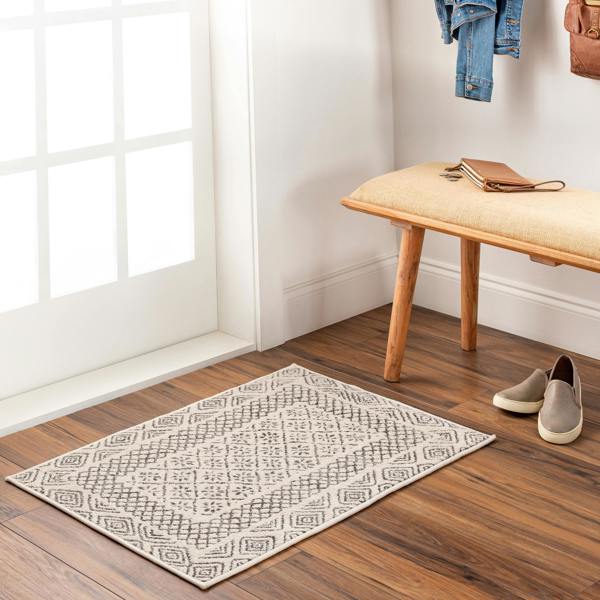 Livabliss Bahar-Geometric Grey Beige Global Rug