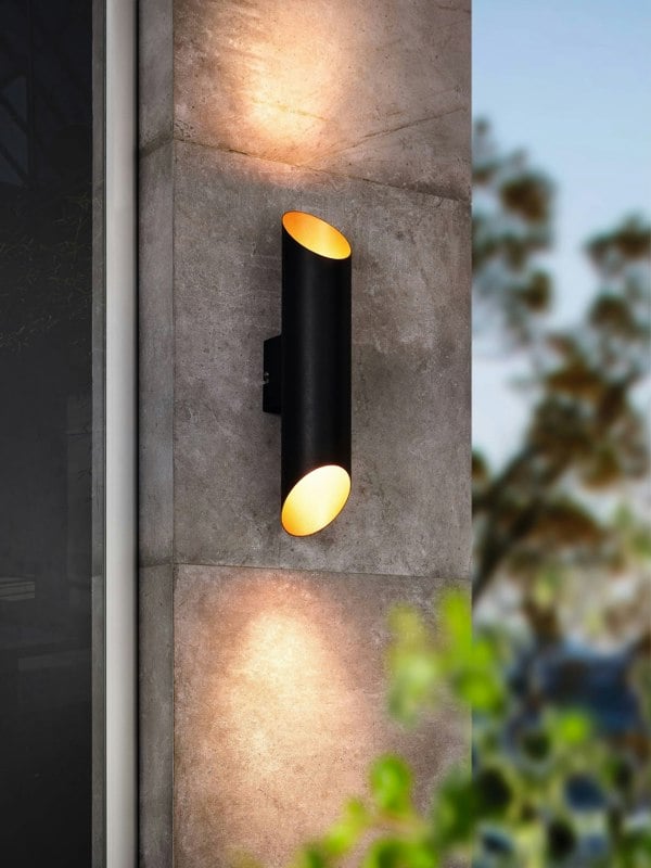 EGLO Agolada 2-Light Copper And Black Exterior Wall Light