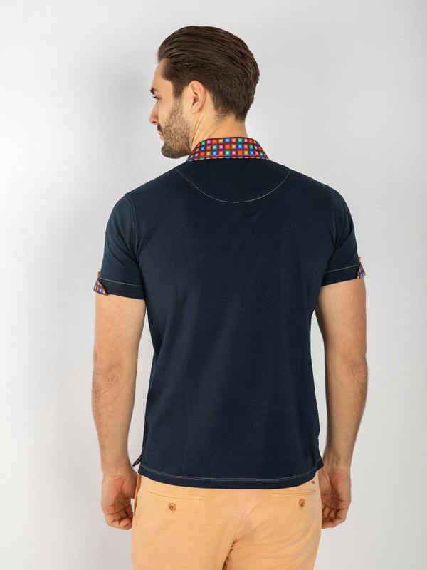 SIGNATURE POLO SHIRT WITH SQUARES INSERT - Claudio Lugli Shirts