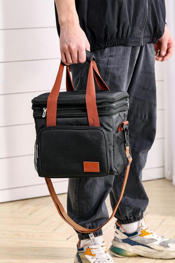 Living and Home 2-Layer Leakproof Insulated Lunch Tote Bag Adjustable Shoulder Strap