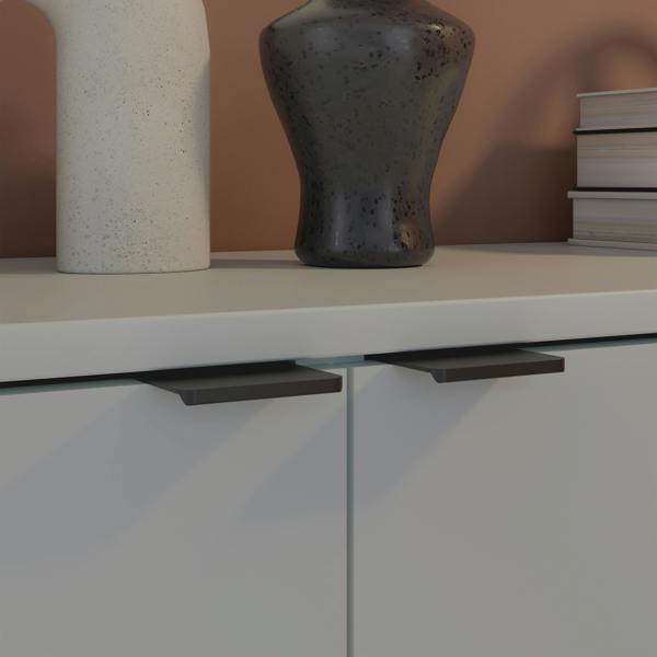 Furniture To Go Ganymede 2 Door Cupboard with Drawer and Top Lip Detail in Light Grey