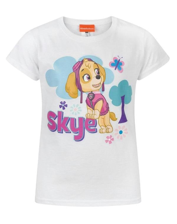Paw Patrol Girls White Skye Short Sleeved T-Shirt