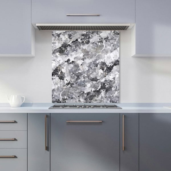 Warren Reed - Designer Silver And Black Quartz Effect Kitchen Splashback