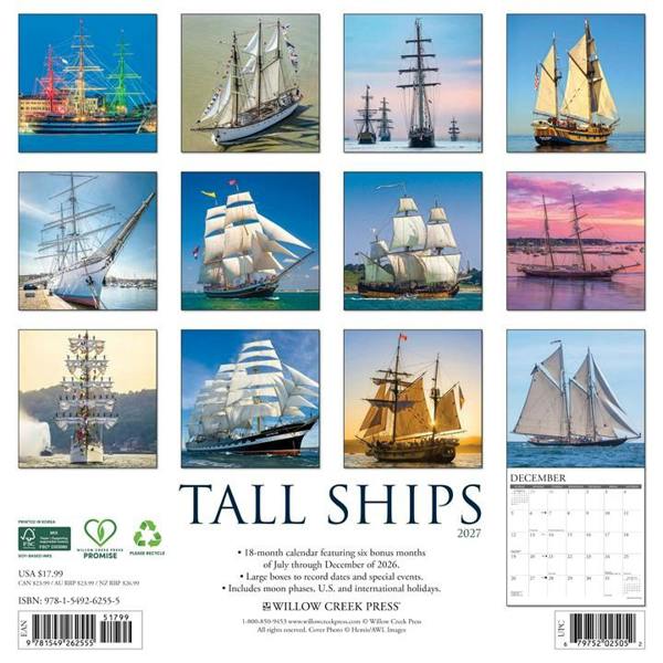 Tall Ships Calendar 2027, Wall Calendars, Month To View, Transport, Gift
