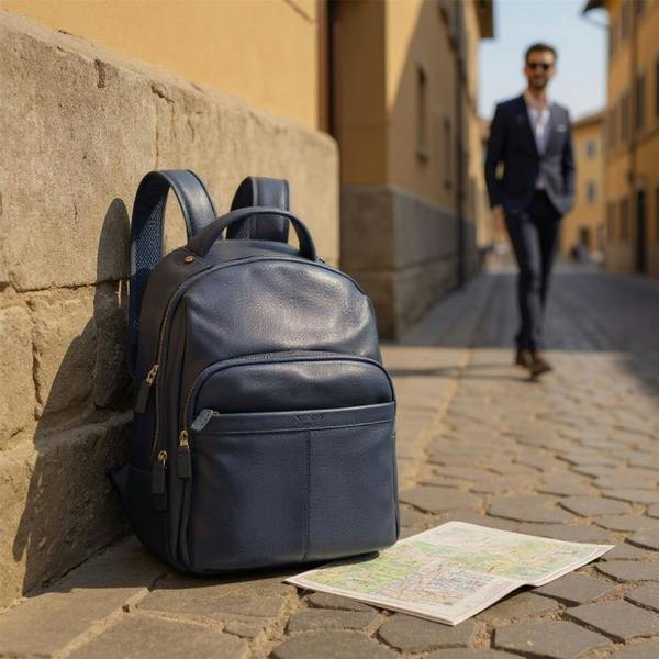 Infinity Leather Genuine Leather Vintage Rucksack Laptop Bag Travel Backpack - Capri