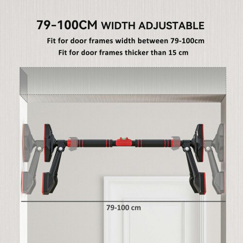 SPORTNOW Pull up Bar Doorway 79-100cm with Level Gauge and Triangle Support