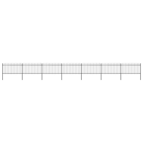 Berkfield Garden Fence with Spear Top Steel 11.9x1 m Black