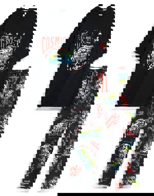 Disney Mens Black Toy Story Short Sleeve Long Leg Pyjama Set