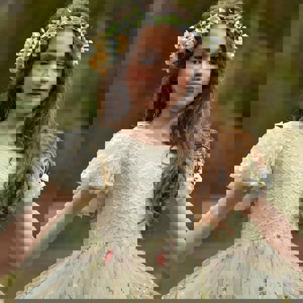 close up of bodice lace
