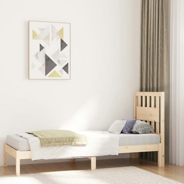 Berkfield Bed Frame Solid Wood Pine 75x190 cm Small Single