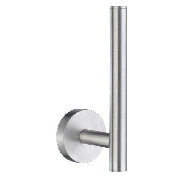 Brushed chrome spare toilet roll holder