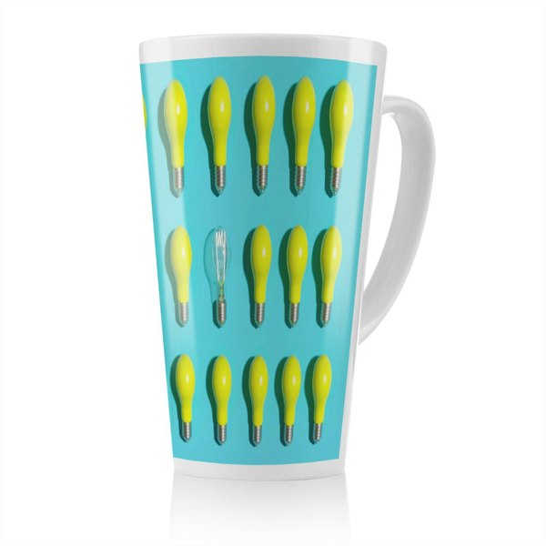 Benjamin Tate Design Yellow Bulbs Latte Mug