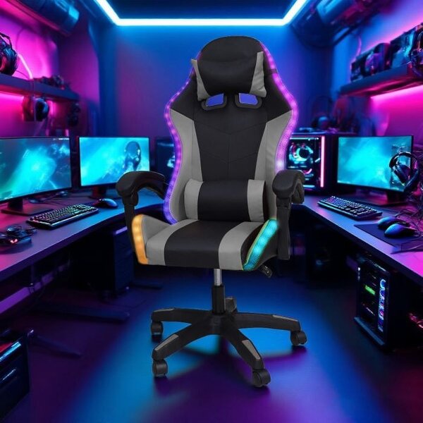 Groundlevel Gaming Office Chair with LED Lights