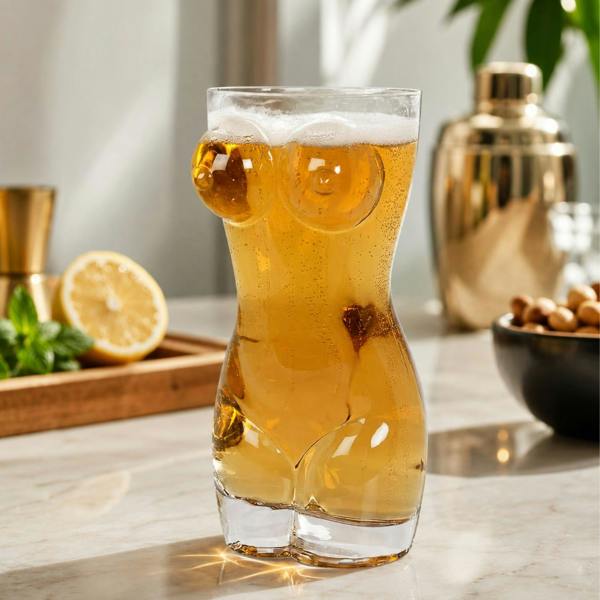 Top 3 Body Shape Torso Novelty Pint Glass Clear