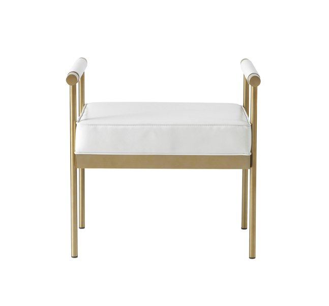 Furniture Edit Diva White Performance Vegan Leather Bench