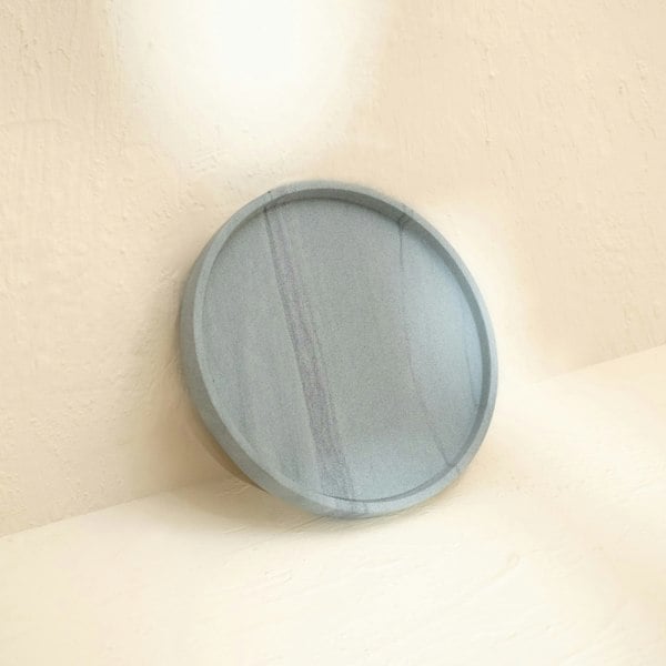 Round Vanity Tray – Marble & Mineral Stone in Four Colours - Coastal Villa Homeware