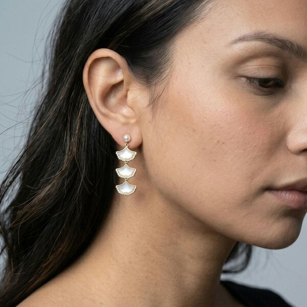 Uchi & Soto Gingko Gold Shell Earrings