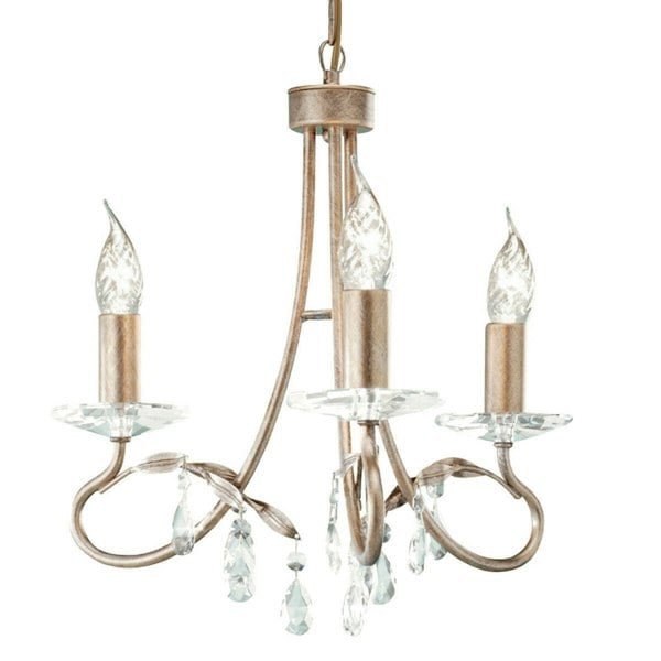 3 Bulb Chandelier Hanging Pendant LIght Silver/Gold LED E14 60W Bulb Loops