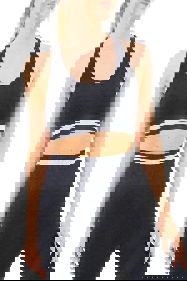 Smart Living Women's Leopard Print Seamless Padded Sports Bra - Black