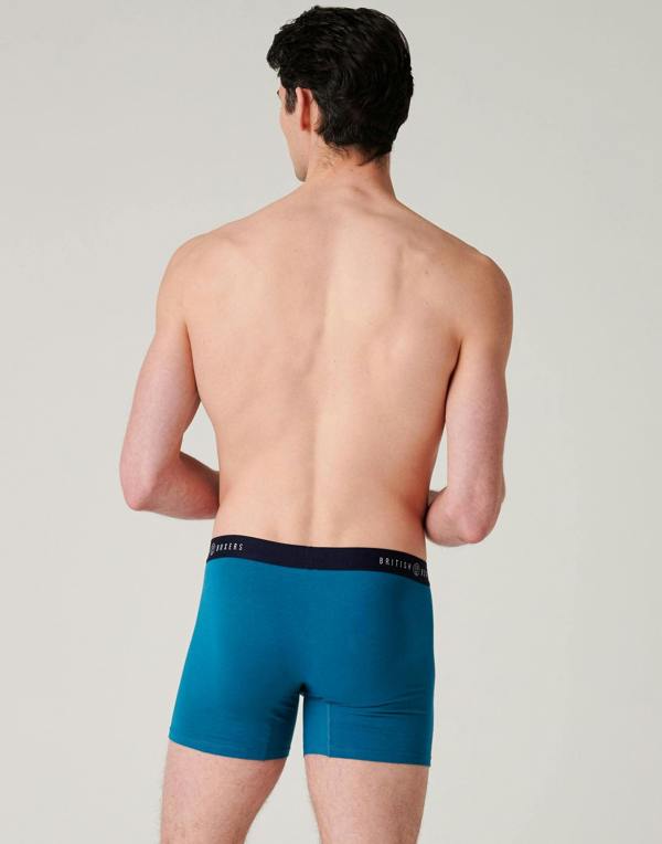 British Boxers Men's Cotton Stretch Trunks – Sunset Blue
