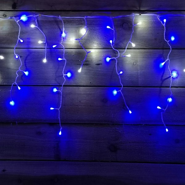 Samuel Alexander 300 LED 7.5m Premier Christmas Outdoor 8 Function Icicle Lights Blue & White