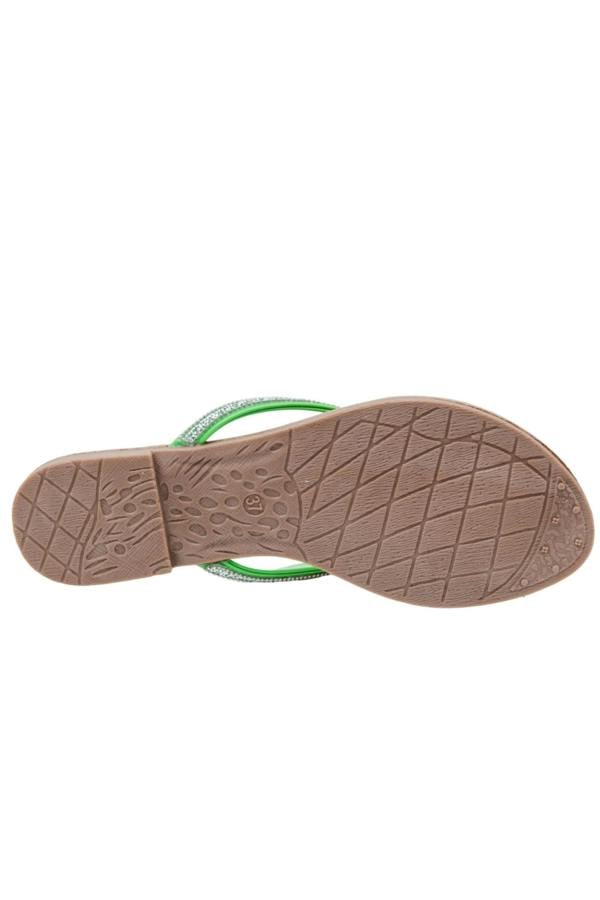 Crystal Sparkle Flip Flops Neon Green, featuring key design details