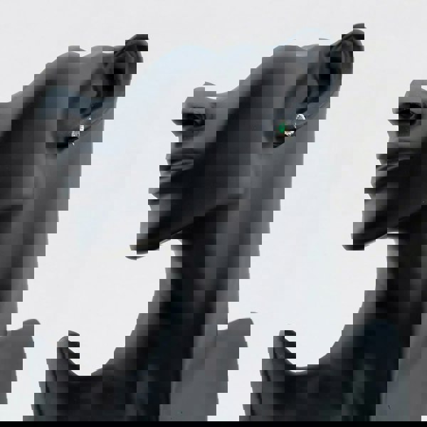 T. H. Baker 9ct Gold Diamond Emerald Pear Shape Stud Earrings VE0S604 9KY/EM