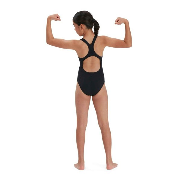 Speedo Girls Medalist Eco Endurance+ One Piece Swimsuit - Black