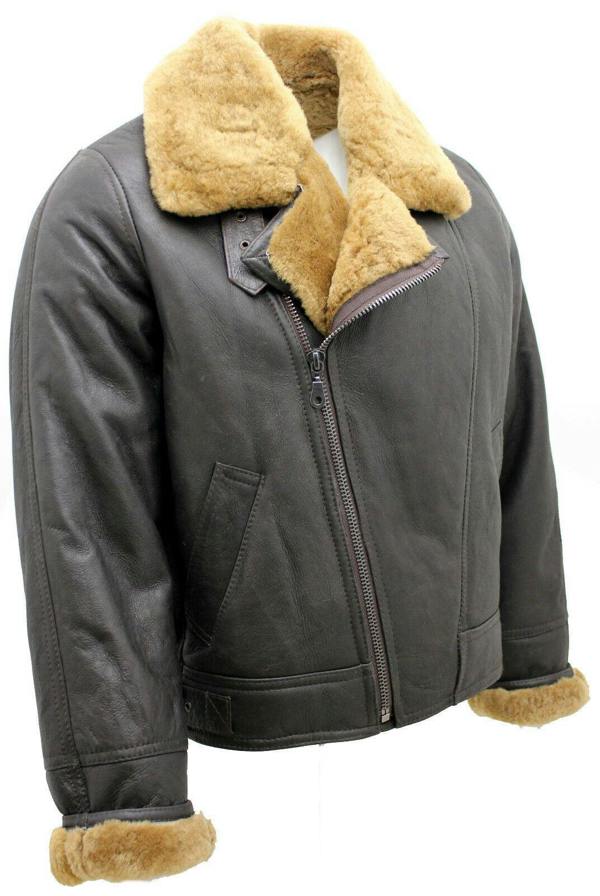 Infinity Leather Mens Sheepskin Leather WW2 Bomber Jacket-Tucson
