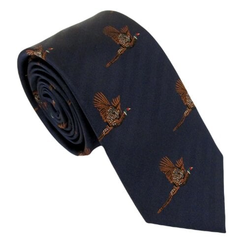 Claudio Lugli Flying Pheasant Country Silk Neck-Tie by Van Buck