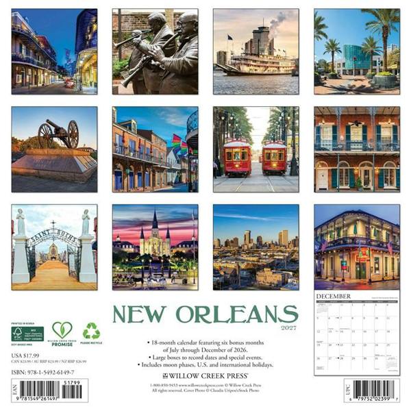 New Orleans Calendar 2027, Wall Calendars, Month To View, Travel, Gift