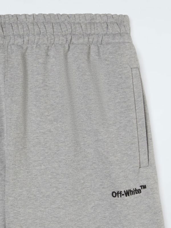 Off-White Helvetica Logo Sweat Shorts - Grey