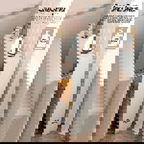 Levede Side Table with Magazine Storage End Table Narrow for Living Room White