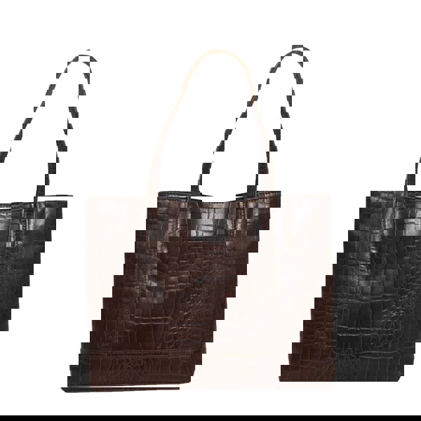 Assots London 'HELENE' Brown Croc Designer Leather Grab Bag