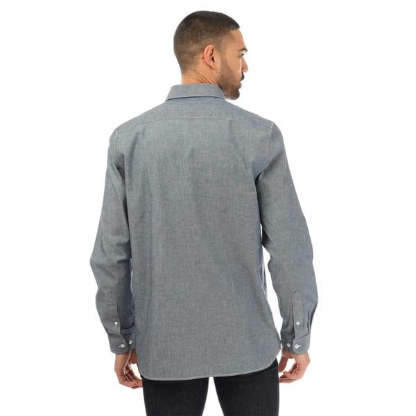 Lacoste Mens Denim Long-Sleeved Shirt - Dark Grey - 