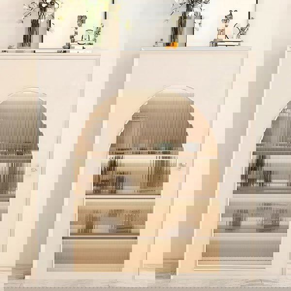 Amanda Slim Sideboard With Glass Door, Black-Rit Concept-Rit Concept