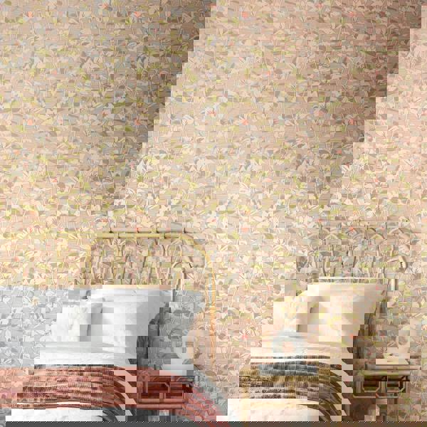 Hoopla Walls Lino Leaves - Blush & Sage 10m Wallpaper