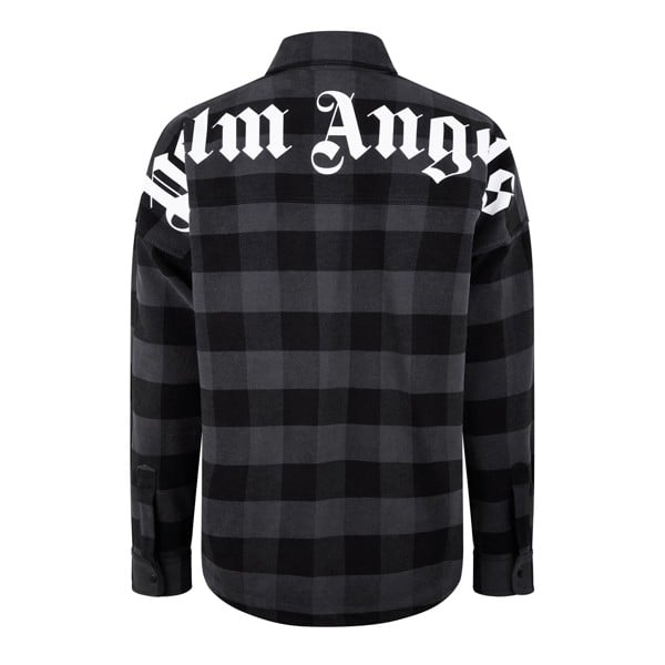 Palm Angels Curved Logo Checked Shirt - Black