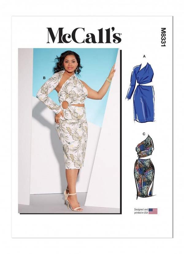 McCalls 8331 Paper Sewing Pattern – Women's Dress, Size 30W-38W, Intermediate