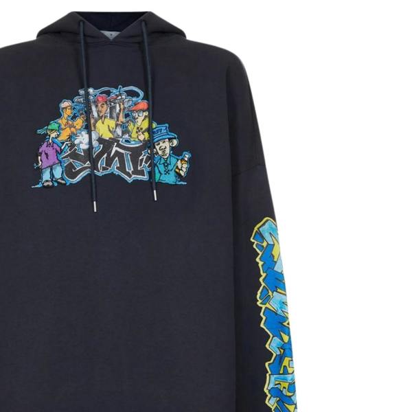 Off-White Graff Pupp Long Skate Hoodie Outerspace S