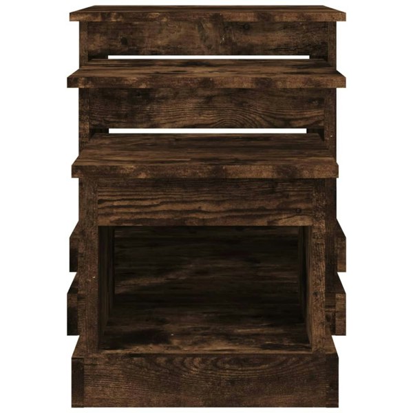 Berkfield Nesting Tables 3 pcs Smoked Oak Engineered Wood
