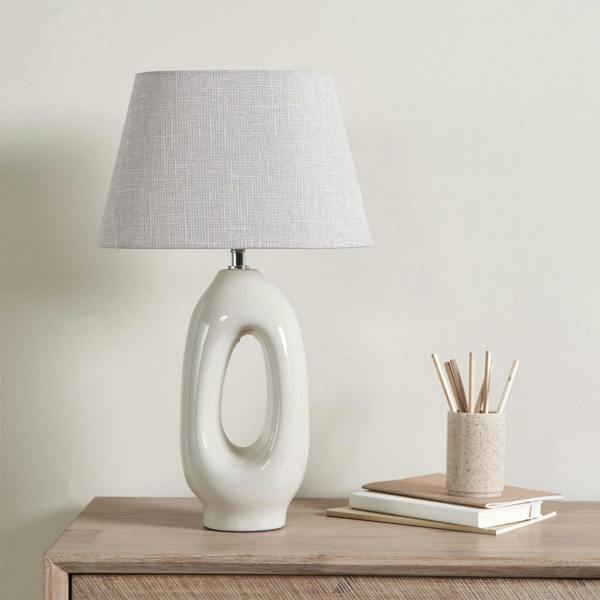 Pagazzi Lighting Aoife Cream Ceramic Table Lamp