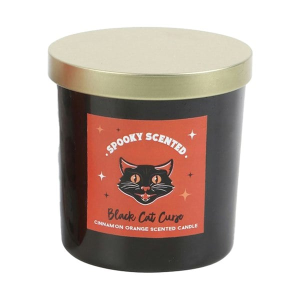 Something Different Black Cat Curse Cinnamon Orange Scented Candle - Orange/Black