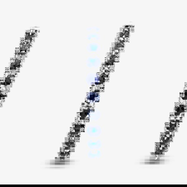 T. H. Baker 9ct White Gold Sapphire & Diamond Three Row Half Eternity Ring PR10669 SA