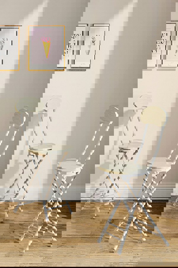 Living and Home 5pcs 80cm Folding Table and 4 Chairs Set Indoor Outdoor Bistro Kitchen Dining Set Furniture