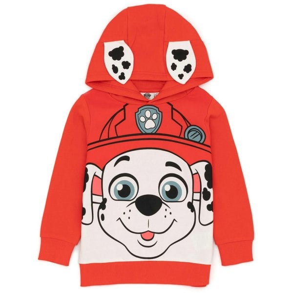 Paw Patrol Childrens/Kids Marshall 3D Ears Hoodie - Red/White