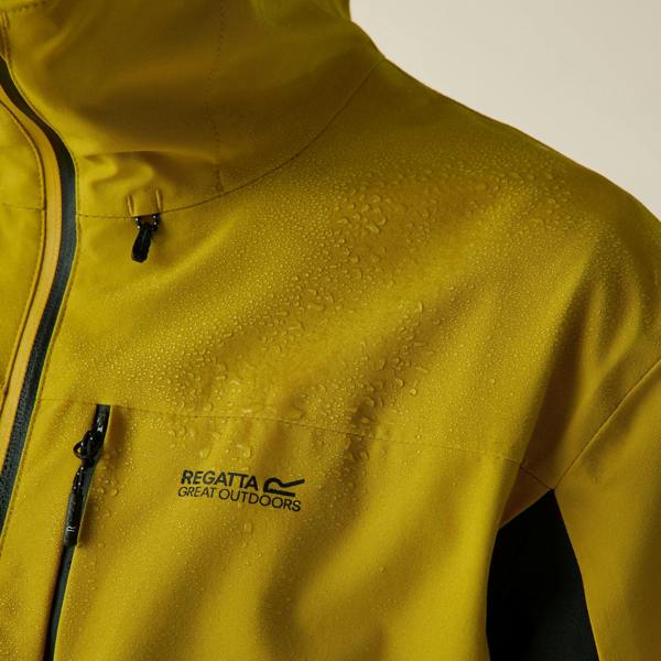 Regatta Mens Birchdale II Waterproof Jacket - Mustard Seed/Black - 